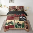 thumbnail image 2 of Homewish Woodland Animal Moose 7-Piece Twin Bedding Sets,Rustic Farmhouse Cabin Bedding Comforter Set,Old Barn Door Sheet Sets For Boys Teens,Super Cozy Room Decor Reversible, 2 of 8