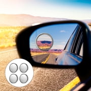 BESTYASH Rotatable Side Mirror for Cars Silver 2 Pairs Useful Rearview Mirror Provide More Visibility