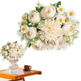 thumbnail image 2 of Flowers Artificial Silk Hydrangea Bouquets Faux Floral Arrangements Picks Fake Spring Flowers for Cemetery Grave Vase Wedding Home Decor Indoor Outdoor, 1Pc, Available in Multicolor(White,12x6"), 2 of 9