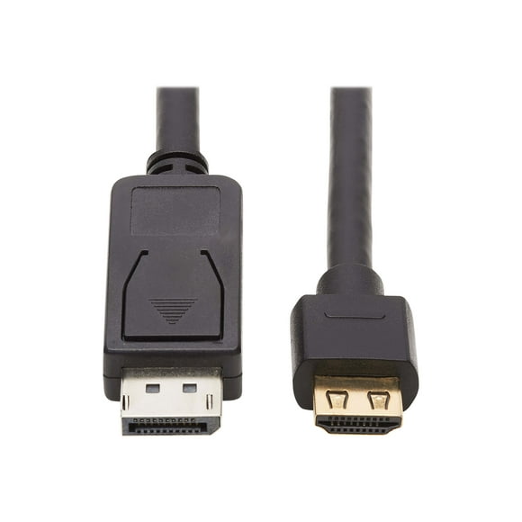 Eaton Tripp Lite Series DisplayPort 1.2 to HDMI Active Adapter Cable (M/M), 4K 60 Hz, HDR, Secure-Grip Plugs, Black, 15 ft. (4.6 m) - Adapter cable - DisplayPort male to HDMI male metal clip - 15 ft - black - active, 4K support
