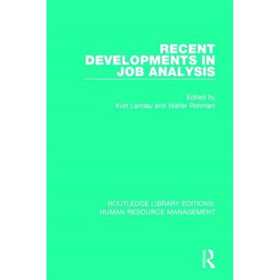 Pre-Owned Recent Developments in Job Analysis (Routledge Library Editions: Human Resource Management) Paperback