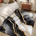 thumbnail image 4 of 2.7'x5' Area Rugs, Black Marble Indoor Outdoor Area Rug for Living Room Bedroom, Modern Luxury Golden Ink Painting Washable Bathroom Rugs Kitchen Floor Carpet Mats Home Decor Aesthetic, 4 of 8