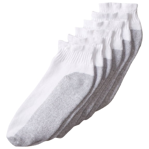 Fruit of the Loom Men`s Core 6 Pack Ankle Socks, 6-12, White