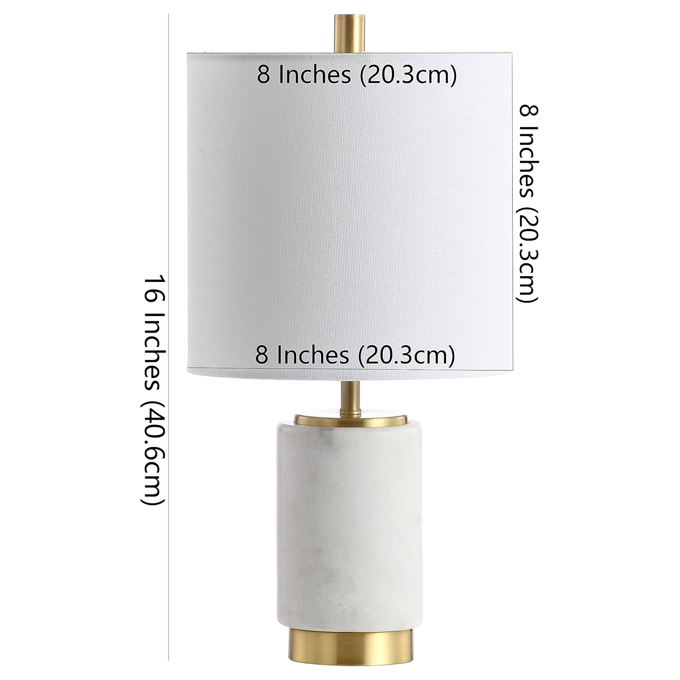 Safavieh Davion Marble 16 in. H Table Lamp, White/Brass Gold