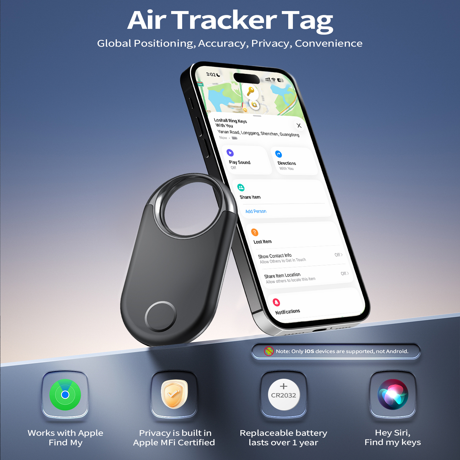 Loshall Air Tracker Tag 4-Pack, iOS Apple Find My Compatible photo 3