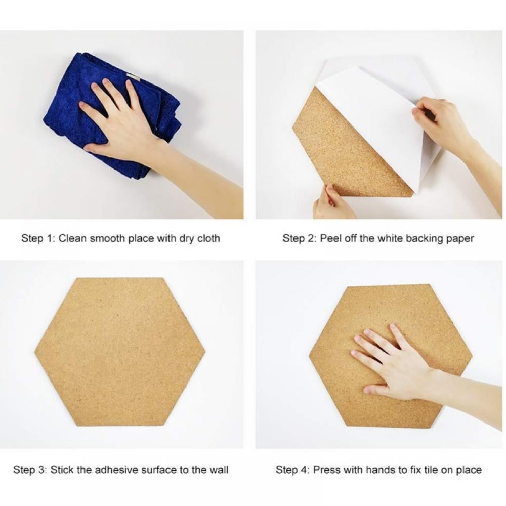 8 Pack Cork Board,5.5 Inch Cork Tiles Corkboard Wall Bulletin Boards Self Adhesive Corkboards Tiles for Wall School Home Class Kitchen Office Decorative Photo Display Memo