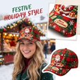 thumbnail image 2 of Green Ajustable Christmas Baseball Hat for Adults, Colorful Xmas Embroidered Novelty Cozy Twill Cotton Cap, Funny Christmas Gifts, 2 of 6