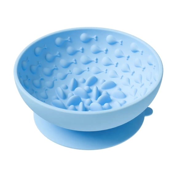 Elevated Slow Feeder Dog Bowl, Silicone Pet Food Bowl with Raised Pattern, Non-Slip Slow Eating Bowl for Dogs and Cats