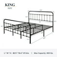 Allewie King Size Metal Platform Bed Frame with Victorian Style Wrought IronArt Headboard