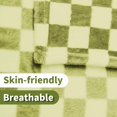 thumbnail image 2 of Checkered Flannel Fleece Throw Blanket Soft Cozy Checkerboard Grid Print Chessboard Gingham Pattern Blankets for Bed Couch Sofa, 50"x60", Sage Green, 2 of 6