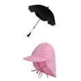 thumbnail image 1 of Kids Baby Sun Umbrella Parasol Shade Covers Black \u0026 Kids Pink Sun Hat Sunnimix Paraguas y sombrero de sol para niños, 1 of 8