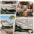 thumbnail image 5 of 2 Pack Outdoor Waterproof Throw Pillow Covers,Modern Khaki Green Wave Texture Decorative Square Patio Pillowcases for Chair Couch Sofa 16x16in, 5 of 9