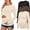 Black / Beige / Brown, variant on Weardear 3 Pack Maternity Shirts Long Sleeve Side Ruched Pregnancy Workout Tops with Thumb Hole Casual Crew Neck Tshirts for Women