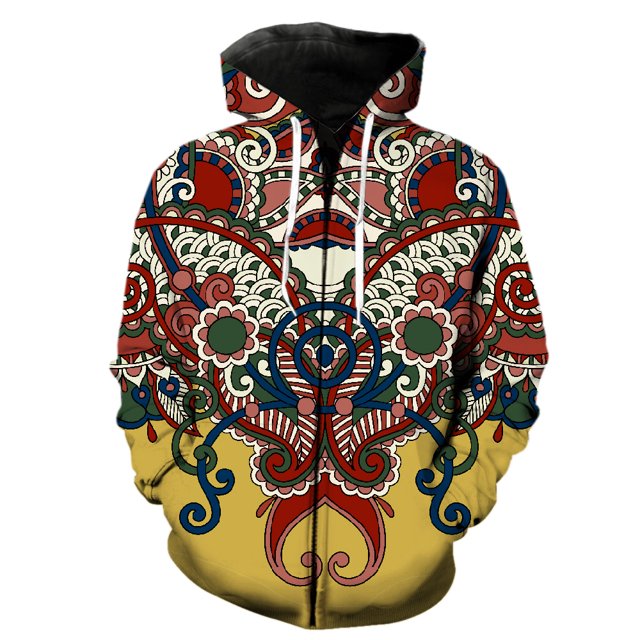 Sudadera con capucha y cremallera estilo nacional retro para hombre, ropa de calle informal de manga larga para adolescentes, gran oferta 2024, moda Harajuku genial