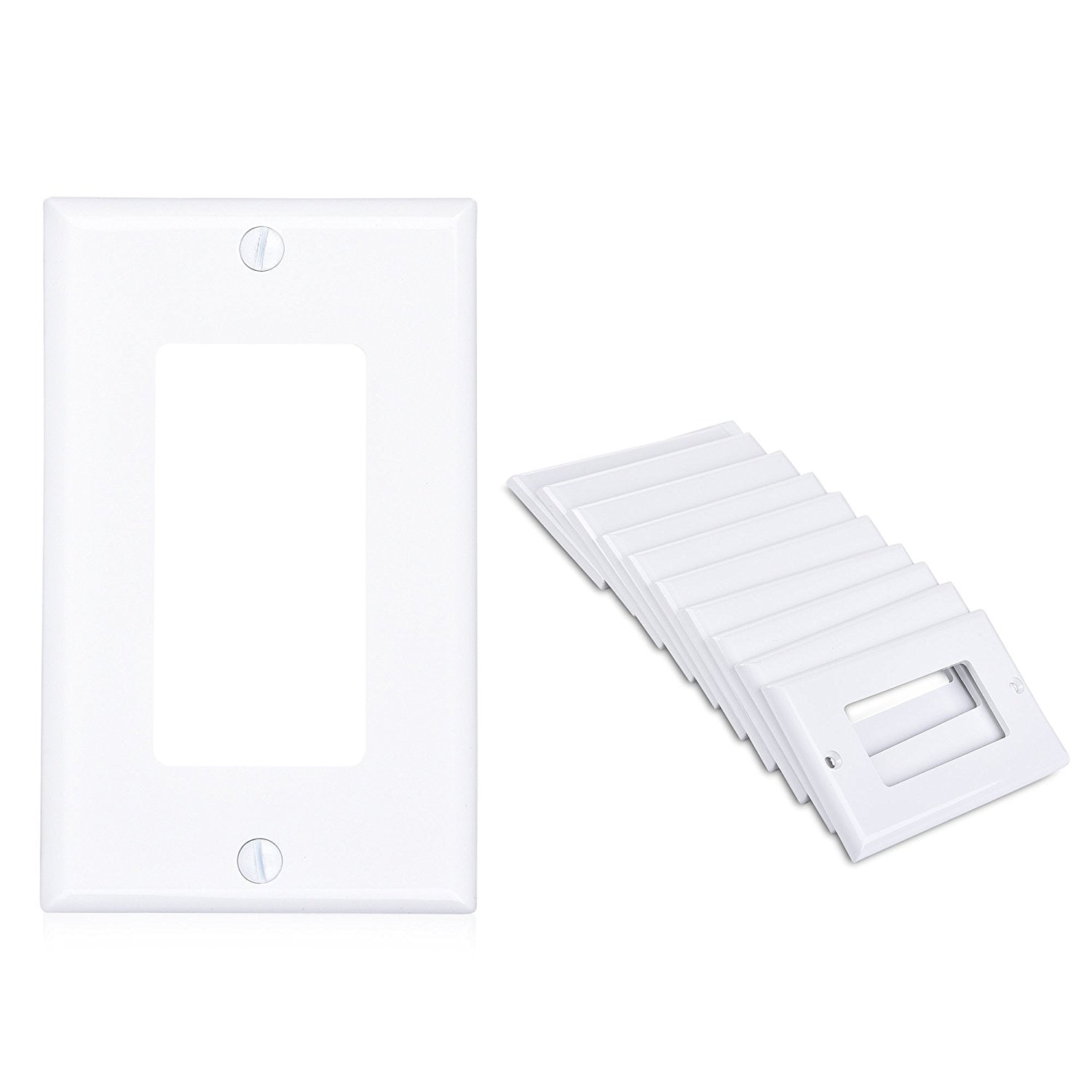 Cable Matters (10-Pack) Decorator Device Single-Gang Wall Plate in White