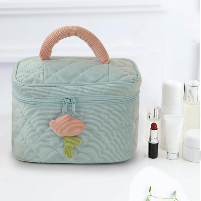 Bolsa grande de cosméticos para mujer - Organizador de viaje de artículos de aseo de 23x16x15,5 cm con bolsa con cremallera, estuche de almacenamiento para viajes y trabajo y uso diario