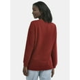 thumbnail image 3 of Time and Tru Women's V-Neck Sweatshirt with Long Sleeves, XS-XXXL, 3 of 5
