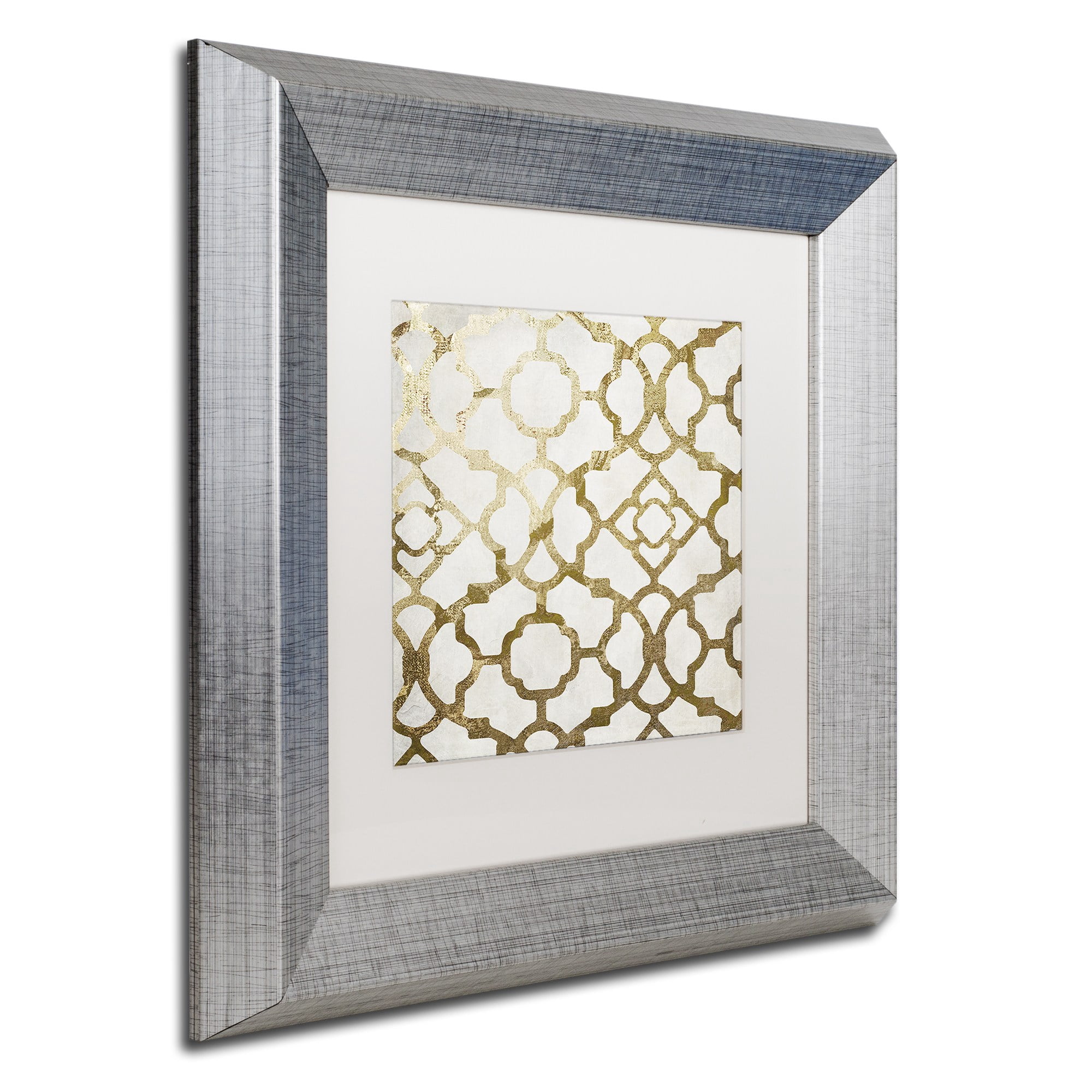 Trademark Fine Art "Moroccan Gold II" Canvas Art by Color Bakery, White Matte, Silver Frame