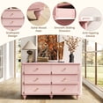 thumbnail image 2 of Homieasy 6-Drawer Dresser for Bedroom - 43" Modern Chest of Drawers with Scalloped Front, Storage Organizer for Living Room, Hallway & Entryway,Pink, 2 of 8