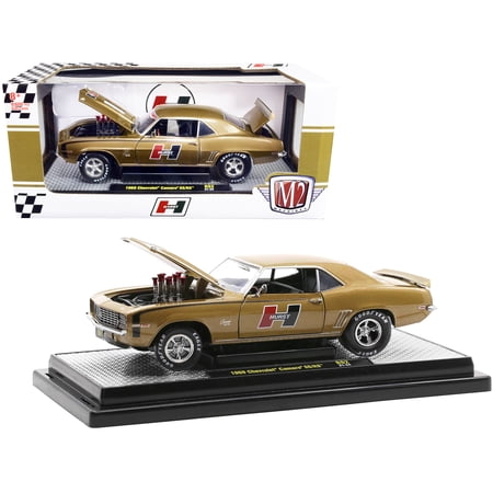 1969 Chevrolet Camaro SS/RS Gold Metallic with Black Stripes "Hurst" Ltd Ed to 9600 pcs 1/24 Diecast Model Car by M2 Machines