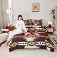 thumbnail image 4 of Castle Fairy Western Texas Star Twin Comforter Sets Female Men,Bohemian Aztec Bedding Set, 4 of 7