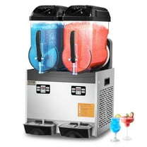 VEVOR Commercial Slushy Machine, 12Lx2 Double Tank Frozen Drink Machine, 96 Cups Stainless Steel Margarita Smoothie Frozen Drink Maker, Slushie Maker