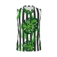 thumbnail image 6 of Lsque Palm Greenery Print Men's Cotton Blend Sleeveless Muscle Shirts (S-3XL)- Moisture Wicking, Odor Protection, UPF 30+,Small, 6 of 8
