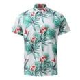 thumbnail image 4 of ZXLBBD Mens Spring Summer Hawaiian Beach Tropical Button Up Printed Short Sleeve Shirt Casual Outdoor Cozy Daily Wear, 4 of 8