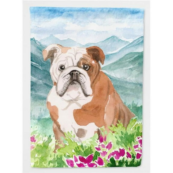 Mountian Flowers English Bulldog Garden Size Flag