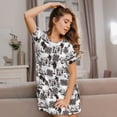 thumbnail image 3 of Kdxio Beach Pattern Womens Short Sleeve Sleepshirt Scoopneck Cute Nightdress Ruffle Comfy Nightgown, 3 of 6