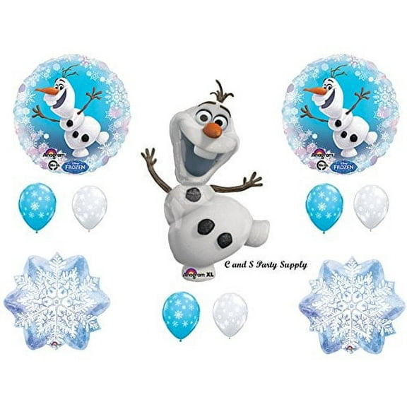NEW!! OLAF SNOWFLAKES Balloons Birthday party Decoration Supplies Frozen Elsa