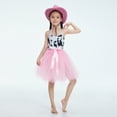 thumbnail image 4 of Loliuicca Kids Princess Cowgirl Costumes Cow Pattern Tulle Tutu Dress Hat, 4 of 9