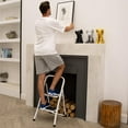 thumbnail image 4 of Simpli-Magic Folding Step Ladder 2-Step Foldable Step Stool with Anti-Slip Pedal, White, 4 of 4