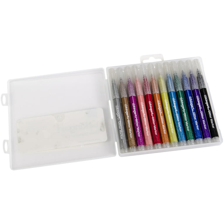 KINGART™ STUDIO Glitter Markers, Set of 12