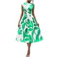 thumbnail image 1 of Vestido de Chaqueta para Mujeres Vestido Largo de Impresión sin Mangas, Elástico Transpirable para el Uso Diario, 1 of 8