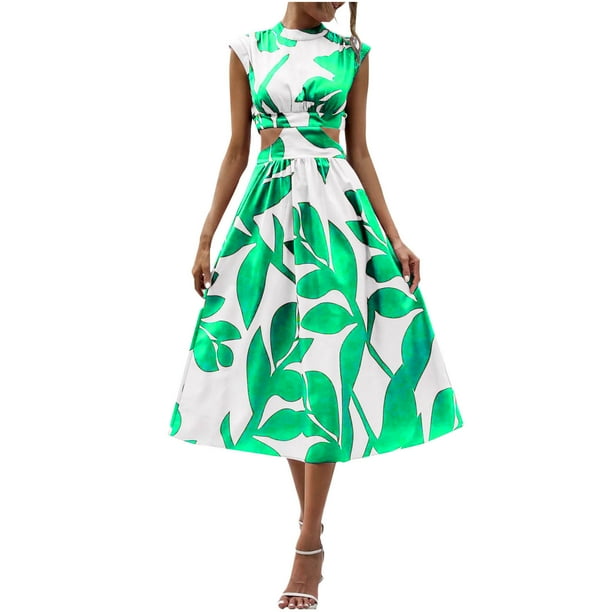 Vestido de Chaqueta para Mujeres Vestido Largo de Impresión sin Mangas, Elástico Transpirable para el Uso Diario
