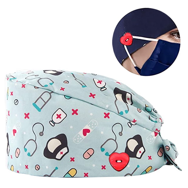 Casquette de Travail à Boutons Imprimée Mode Décontractée Unisexe