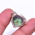 thumbnail image 2 of Copper Green Turquoise Solitaire Gemstone Handmade 925 Silver Plated Ring s.8, Green Copper Green Turquoise Ring R_8037_302_6, 2 of 2