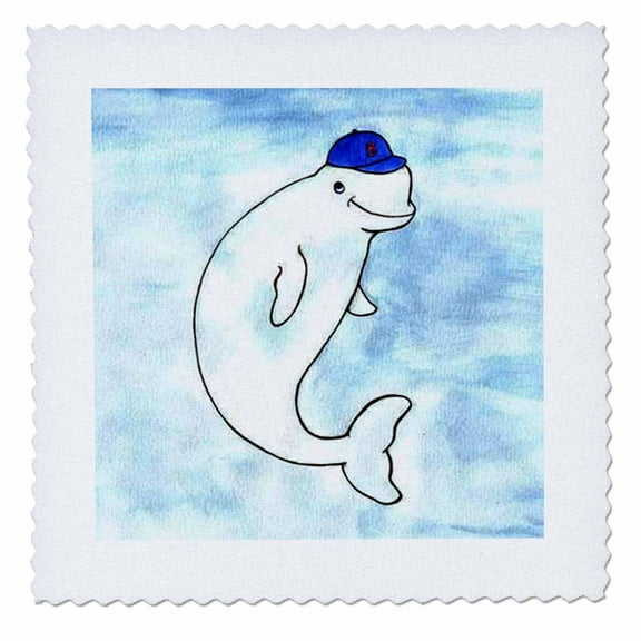 3dRose, Benny Beluga, 10x10 inch quilt square