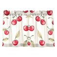 thumbnail image 7 of Yayeee Kitchen Curtains Tier Pair Light Filtering 27"x36" Rod Pocket Short Cafe Window Panel, Red Cherry, 7 of 7