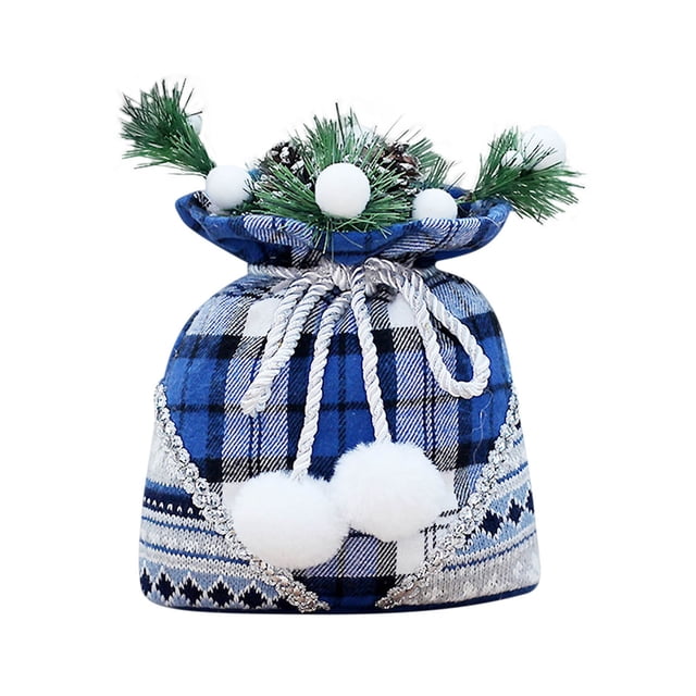 A Blue Fabric Reindeer Plush Toy Gift Set, 22X18Cm Standing/Sleeping Poses, Christmas Home Tabletop Decor