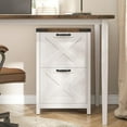 thumbnail image 2 of 2 Drawer Small File Cabinet, Farmhouse Vertical Filing Cabinet Fits Letter and A4 Size, Under Desk Wooden File Cabinets for Home Office, Printer Stand, Rustic White, 2 of 8