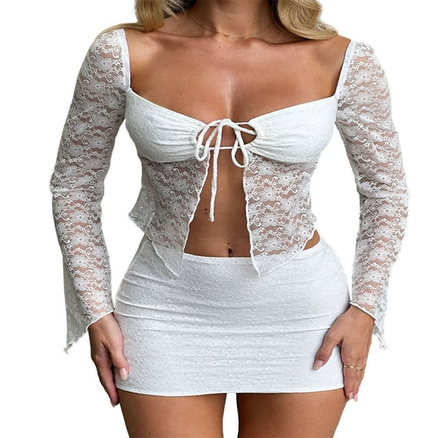 Blouses Élégantes à Manches Longues en Style Crop Top