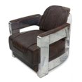 thumbnail image 7 of Aviator Chair and Ottoman - Genuine Leather - Polished Aluminum Armchair, 7 of 7
