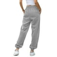 thumbnail image 5 of ManxiVoo Womens High Waisted Wide Leg Joggers with Pockets Comfortable Workout Trousers XXXL Size Grey, 5 of 8