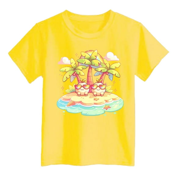 Toddler Girl Short Sleeve Shirt Cute Print School Tee Tops Oversized Toddler Summer Clothes Girls Tops for Girls 6-7 Years Summer Clothes