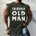 thumbnail image 2 of Summer Men's Solid Color Printed Sweat-absorbing Breathable Shoulder Expanding Sleeveless Vest M, 2 of 5