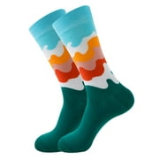 Premium Combed Cotton Socks - Colorful Funky Crew Socks for Men - Cotton Fashion Patterned Socks For Daily-Wear,Hiking, Outdoor Sports, Performance