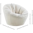 thumbnail image 2 of Pemberly Row Contemporary White Faux Sheepskin Fur Swivel Accent Chair, 2 of 4