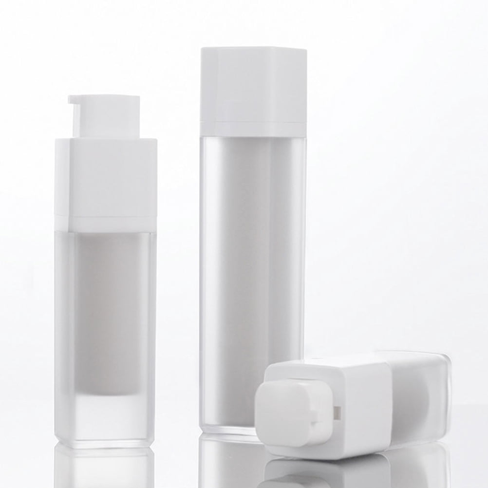 BESTYASH 4-Pack White Airless Pump Bottles Refillable Travel Lotion Containers Lightweight for Cosmetics and Creams